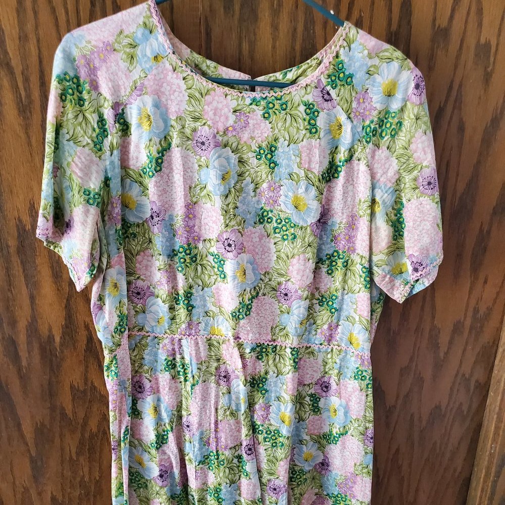 Vintage Floral Cotton Dress